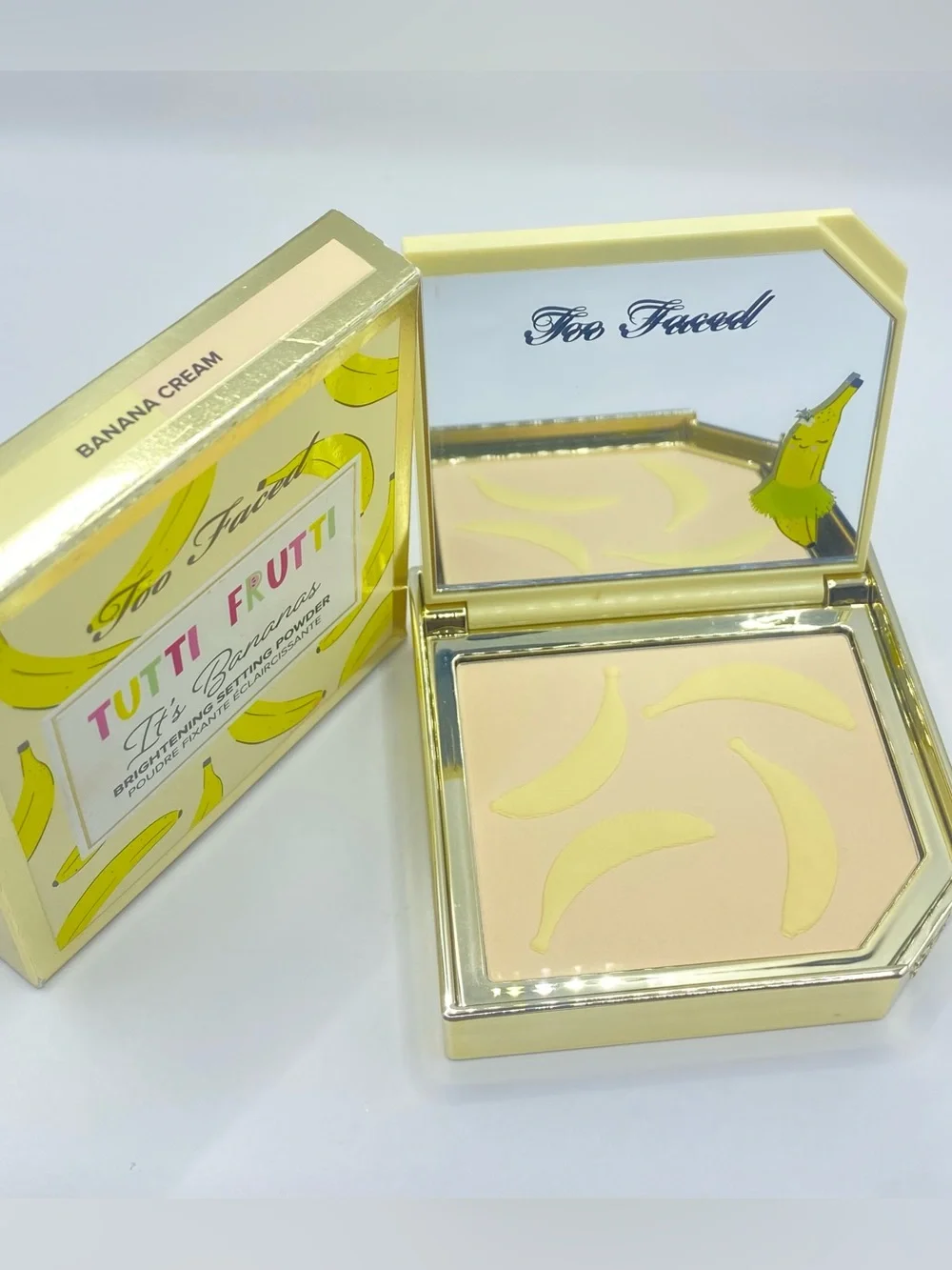 Too Faced Tutti‎ Frutti It's Bananas BANANA CREAM Brightening Setting Powder NIB